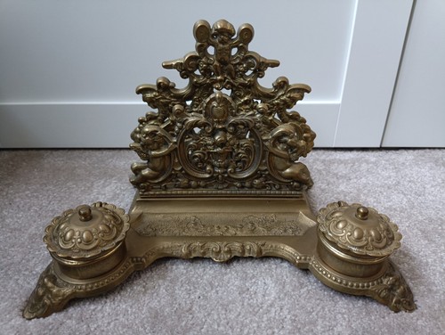 Vintage ornate cherub brass - vintage,