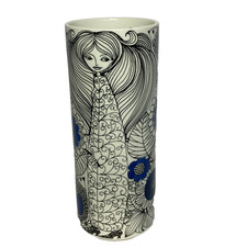 Vintage Arabia Pastoraali Finland Porcelain Vase Esteri Tomula 1960s Floral Art