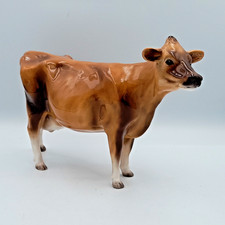 Signed John Beswick Jersey Cow Porcelain Cow Figurine. Brown Cow Ornament (H20)