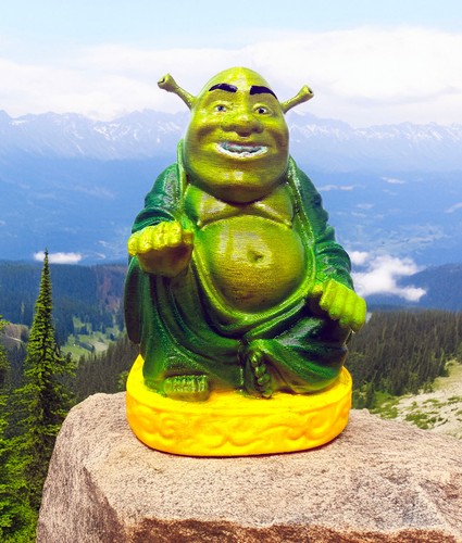 Hand painted shrek - 3d, shrek-buddha