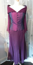 PAULE VASSEUR PURPLE SILK SKIRT & TOP, OUTFIT - UK SIZE 14/16 RRP: £850. MOB