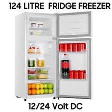 12/24V LARGE  FRIDGE FREEZER 124 LITRE COMPRESSOR CAMPERVAN CARAVAN BOAT SOLAR
