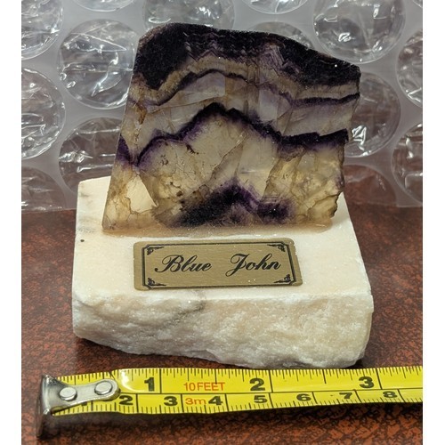 Mounted blue john fluorite - blue,