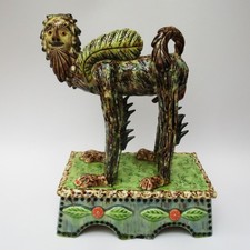 Paul Young large "Winged Beast Man" studio pottery slipware sculpture, c2000