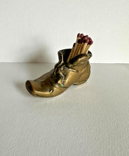Vintage Brass Boot With Mouse Match Holder – 3 Inches