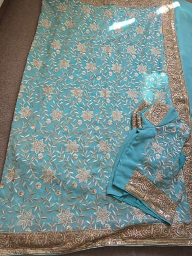 Light blue thread embroidered - light,