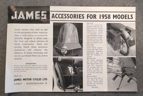 James motorcycles accessories - motorcycles,