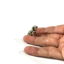 vintage solid silver puppy dog