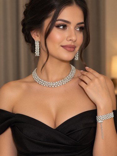 Silver tone necklace - tone, &