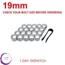 20PCS 19mm WHEEL NUT BOLT COVER CAPS, CHROME FOR VW BMW MERCEDES, UNIVERSAL ITEM