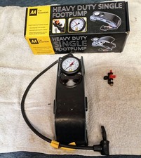 AA Heavy Duty Foot Pump Single Barrel Cylinder Car Van Bike Tyre Air Inflator