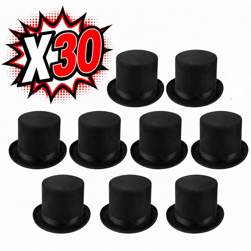 Black felt top hat - x,
