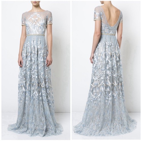 Marchesa notte blue lace - lace, ball
