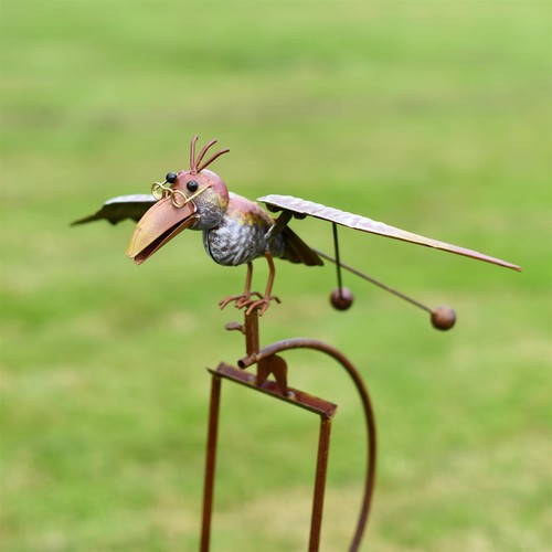 Metal bird garden - garden, rocking
