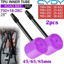 2PCS Ultralight Bicycle TPU Inner Tube 700x18-28C Road Bike Presta 45/65/85mm