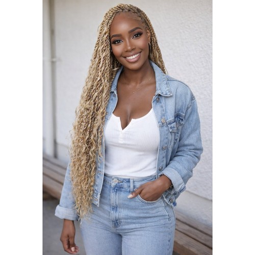 Braided wig light - wig, blonde