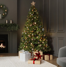 Luxury 6ft Pre-Lit Faux Hinged Christmas Tree - grade B return RRP £179.99
