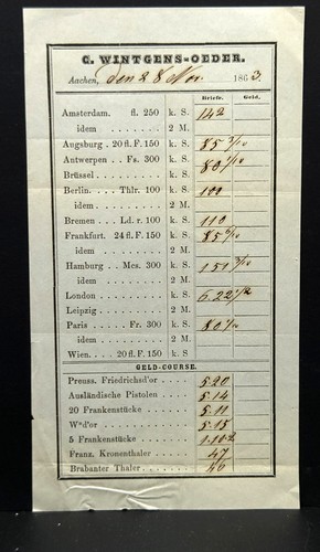 1863 german document - 1863, for