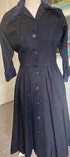 Vintage 1970s Belleville Sassoon  Dress.Navy ..Wool Coat Dress - Size 10 *rare*