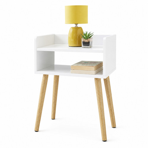 Wooden bedside table bedroom - table,