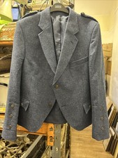 Hector Russell Kiltmaker Group Blue/grey Pure Wool Scottish Kilt Jacket Size M