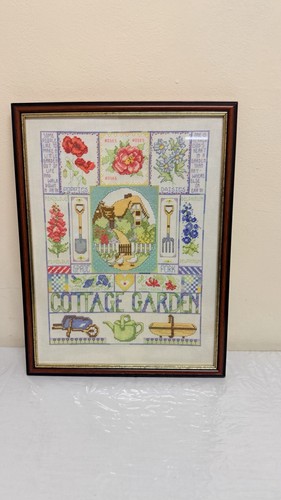 Vintage framed cross stitch - vintage,