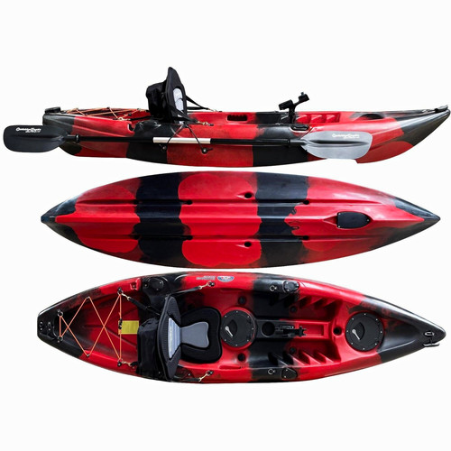 Sit top kayak red black - sit-on-top, red/black
