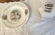 Miss Tiggywinkle Plate and Money Box Beatrix Potter