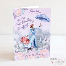 PERSONALISED MARY POPPINS  Birthday Card - Practically Perfect