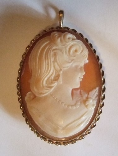 Vintage cameo pin beautiful - pin,