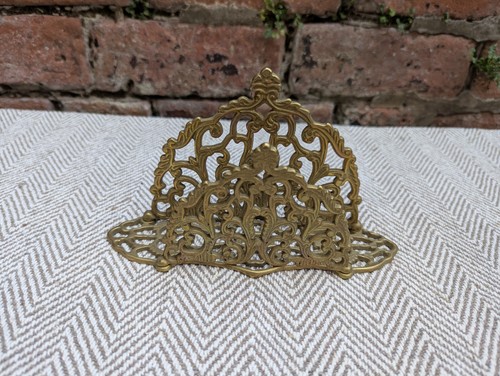 Vintage brass letter rack - vintage,