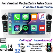 For Vauxhall Corsa C Astra Zafira Car Radio Stereo GPS Android 14 Apple Carplay