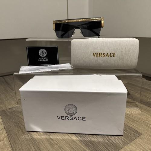Versace black gold sunglasses - gold,