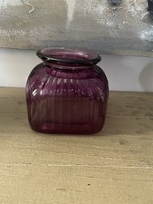 Purple Ribbed Glass Square