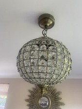Round Chandelier Type Light Fitting Brushed Brass Fittings