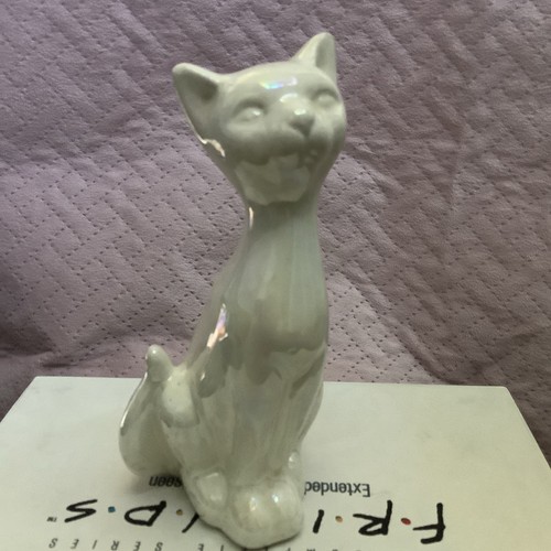Plain white cat - white, ornament