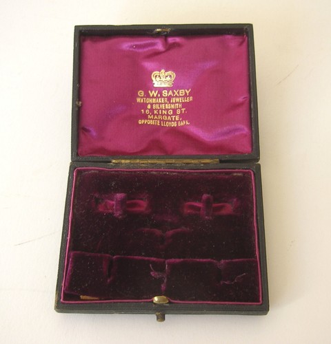 Antique leather jewellery box - leather,