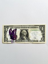 Butterfly genuine 1/1 dollar art signed Emo banksy Harring martin whatson gift A