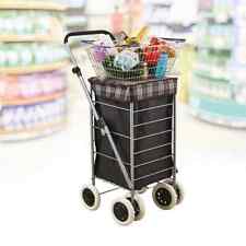 Folding 6 Wheel Shopping Mobility Trolley Cart Market Laundry 40-60L Storage