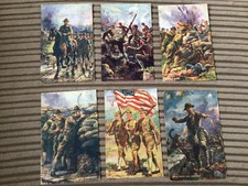 RARE SET OF 6 TUCK MILITARY PC