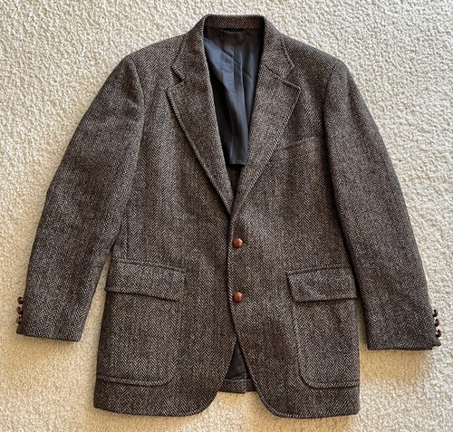 Vintage harris tweed brown - tweed,