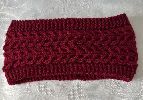 New hand knitted ladies claret - new,