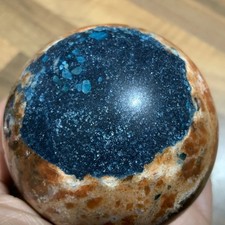 Crystal Vibrant Blue Apatite/Sunstone Mix Sphere 393g Circ.21.5cm Dia.68.4mm BN