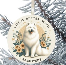 Samoyed Dog Hanging Bauble