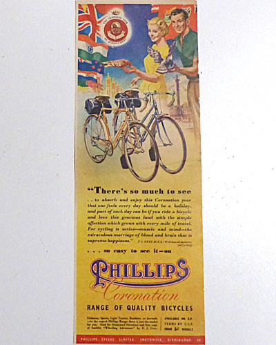 Vintage phillips cycle bicycle - phillips,