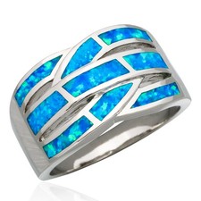 Ocean Blue Fire Opal Silver