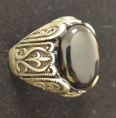 Onyx men silver ring handmade - men,