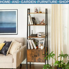 Industrial Ladder Shelf Rustic Metal Bookcase Cabinet Vintage Retro Furniture UK