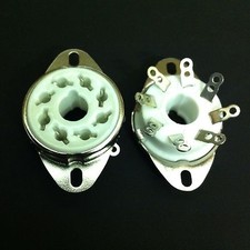 8 Pin Octal Fixed Chassis Mount  Split  Hole  Ceramic SKT. For KT88, 6550, etc.