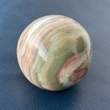 Green Banded Onyx Sphere Stone Ball Jade Crystal 7.2 cm 635g